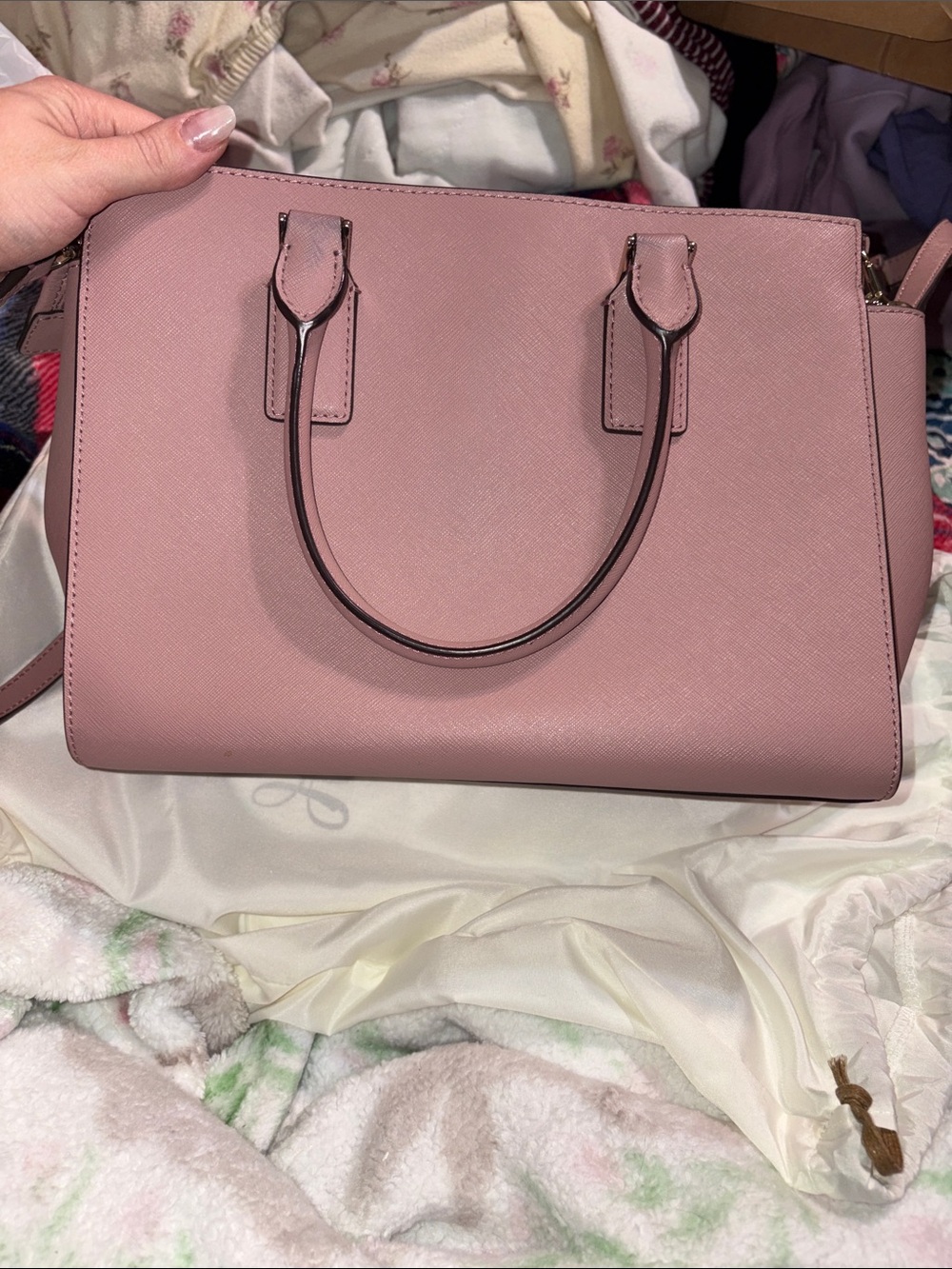 kate spade blush pink Saffiano leather satchel - Picture 3 of 4